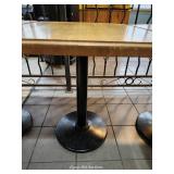 30in Wood Top Table W/Metal Base