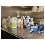 Assorted Cleaning Supplies & Light Bulbs