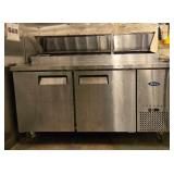 Stainless Steel 2 Door ATOSA Worktop Refrigerator With Plastic Bins Included