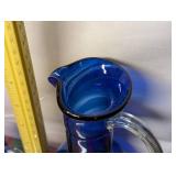 (2) Cobalt Blue Swirl Pattern Pitchers.