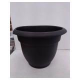 Bloem 21.5in Wide Ariana Planter with Self Watering Grid, UV-Resistant, Black Matte Finish