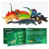 Boley 14 Pk Dinosaur Toys for Kids with Educational Pamphlet and Carrying Bag - 9" Long Dinosaur Toy Figures for Boys & Girls Ages 3+