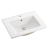 Swiss Madison SM-VT324 24" Rectangular Ceramic Vanity Top Sink with Single Faucet Hole White Bathroom Storage Vanity Tops Single RETAIL $79.00