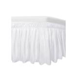 Easy-Going Bed Skirt for Twin or Full Size Bed, 14 Inch Tailored Drop, Fitted with Adjustable Elastic Belt, Convenient to Use Without Lift The Mattress (Twin/Full, White)