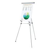 Universal UNV43050 3 Leg Telescoping Easel with Pad Retainer Adjusts 34 in. to 64 in. - Aluminum, Silver