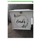 OurWarm White Wedding Card Box with Lock,