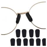 OPUGIT Soft Slip on Nose Pads Covers, Non Slip Silicone Eyeglass Nose Piece Pads, Eyewear Protective Covers, Eye Glass Repairing kit Nose Bridge Pads(Black,5 Pairs)