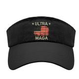 MAGA Visor Hat for Men Uv Protection Ultra American Flag Fitted Womens Sun Caps for Travel Visor Black