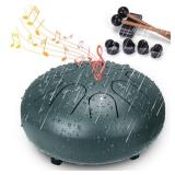 BUSOHA Rain Drum for Outside Garden   6 Inches 8 Notes Steel Tongue Rain Drum for Outside Garden When It Rains, Waterproof Rain Chime Drum Instrument, Mini Outdoor Rain Drum