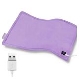 Comfheat USB Heating Pad for Car, 5V Portable Heated Travel Blanket Pads Heat Settings & Auto Shut Off, Moist & Dry Hot Therapy for Pain Relief Abdomen Cramps (16x 12) (No Battery)   Purple