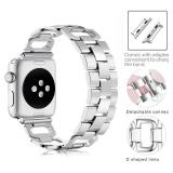 OULUCCI Stainless Steel Band Compatible with Apple Watch Band 38mm 40mm 41mm 42mm 44mm 45mm 46mm 49mm, Women Strap For Iwatch Series 10 9 8 7 6 5 4 3 2 1 SE SE2,D Shape Sport Strap (Silver)