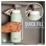 Ello Pop & Fill 32oz Stainless Steel Water Bottle with Quick Fill Technology, Double Walled and Vacuum Insulated Metal, Leak Proof Locking Lid, Sip and Chug, Reusable, BPA Free, Aurora