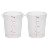 Cambro 4 QT (Quart) BPA Free Round Food Storage Container with Lid (2 Pack)   Classic Series (Translucent)