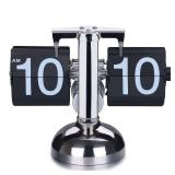 WoneNice Retro Digital Flip Down Clock  Battery Powered Internal Gear Operated Clock for Home & Office Décor  Black