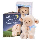 MyMateZoe Baptism Gifts for Boys, Great Christening, Dedication and Baptism Gift Set for Boys and Newborn Baby, Includes 7 Praying Lamb Plush Toy and Let Us Pray Baby Book in Keepsake Gift Box