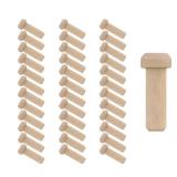 ILOT Wood Axle Pegs, 1 1/4 inch Fits 3/8 inch Hole Pack of 100 Mini Wooden Pegs for Train Car Wheel Craft Woodworking Pegboard