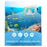 Greatever Dry Snorkel Set,Panoramic Wide View,Anti Fog Scuba Diving Mask,Professional Snorkeling Gear for Adults