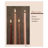 Viyffo Brown Taper Candles 4 Pack Unscented 12 Inch Tapered Candle Sticks 8 Hours Burn Time Smokeless, Household, Wedding, Party, and Home Décor Candlesticks