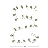 Creative Co Op Embossed Mercury Glass Ornament Garland with Jute Cord, Olive Green