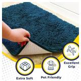 Muddy Mat® Shown ON TV Highly Absorbent Microfiber Door Mat and Pet Rug Non Slip Thick Washable Area and Bath Mat Soft Chenille for Kitchen Bedroom Indoor and Outdoor   Atlantic Blue Small 28X18