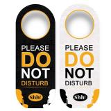 3 Pack Do Not Disturb Door Hanger Sign Funny, Meeting in Progress Door Sign PSLER Black and White Ideal for Therapy, Sleeping, Session in Progress,Spa Treatment, 8.86X3.35 inches PVC Hanging Sign