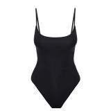 Narecte Sexy One Piece Bathing Suit for Women Tummy Control High Cut One Piece Swimsuit Womens Black S