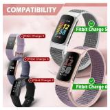 AVOD Sport Loop Nylon Watch Bands Compatible with Fitbit Charge 6/Charge 5 for Women Men, Adjustable Breathable Replacement Soft Nylon Loop Wristband for Fitbit Charge 6/Fitbit Charge 5