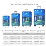 TRAVEL KIN Thickened Luggage Cover ?Washable Travel Gear Cover?18/24/28/32 Inch Suitcase Spandex Protective Cover (L(25 28 luggage), Starry Night Over the Rhone)