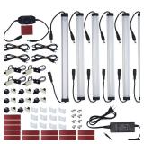 Litever Kitchen Under Cabinet LED Lighting Kit Plug in, Super Bright, 6 PCS 12 Inches Light Bars, Daylight White, 31W 2000 Lumen, Perfect for Kitchen Cabinet Counter Shelf (6 Bars Kit 5000K)