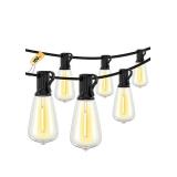 100FT LED Outdoor String Lights, 2700K LED Patio Lights with 50+2 Shatterproof Vintage Bulbs, Hanging String Lights Waterproof Outside for Porch, Backyard, Garden, Gazebo