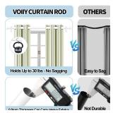 VOIIY White Curtain Rods for Windows 48 to 84 Inch(4 7 Feet),1 Diameter Drapery Rods with Modern Style End Cap Finials,Size 36 88 Inch