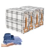 HOME OF DUTTON 4 Pack Bed Sheet Organizers| BoardWalk Storage and Foldable Sheet Organizer for Linen Closets, Clear Window for Label Organization| Organize Sheets, Towels & Pillow Cases