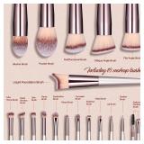 BS MALL Makeup Brush Set 18 Pcs Premium Synthetic Foundation Powder Concealers Eye shadows Blush Makeup Brushes with black case