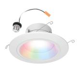 HALO 5/6 Inch Color and Tunable White Recessed LED Can Light Smart Wi Fi WiZ Pro Ceiling & Shower Retrofit Downlight 65W Equivalent