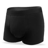 Mens Incontinence Underwear Washable Leak Proof Boxer Briefs Absorbency 2.3 oz Prostate Bladder Control 1 Pack (Black, L)