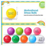 Sotiff 100 Pieces Motivational Stress Balls Colorful Foam Balls Inspirational Stress Relief Balls Quotes Stress Ball Pack Small Anxiety Balls for Relief Encouraging(Ten Colors,One Size)