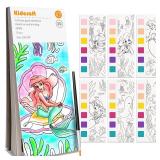 Paint with Water Coloring Books for Kids, Pocket Mess Free Watercolor Painting Kit, Water Color Paint Set Arts and Crafts Gift for Girls Ages 4 5 6 7 8+, Travel Activity Toy   Mermaid