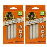 Gorilla Mounting Putty, Non Toxic Hanging Adhesive, Removeable & Repositionable, 168 Pre Cut Squares, 2pk   4oz/113g, Natural Tan Color, (Pack of 2)