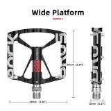 ROCKBROS Mountain Bike Pedals MTB Pedals CNC Non Slip Lightweight Aluminum Alloy Bicycle Pedals Sealed Bearings Bicycle Platform Pedals 9/16 BMX Road Bike Pedal