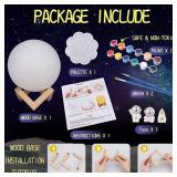 [ Update 2024] Paint Your Own Moon Lamp Kit, 5.9 inches Button Battery Type DIY Moon Night Light for Kids Art Supplies Creativity Arts & Crafts Kit for Kids, Teen Girls Boy Birthday