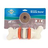 PetSafe Sportsmen Bristle Bone   Treat Holding Toy for Dogs   Treat Rings Included   Treats Thoroughly Mixed During Bake to Prevent Choking   Rigorously Tested Ingredients   Orange, Large