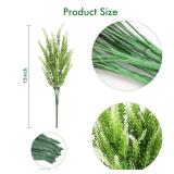 ZEOSTARO Artificial Lavender Flowers 12 Bundles Outdoor UV Resistant Fake Flowers No Fade Faux Plastic Plants Garden Porch Window Box Decorating (White)