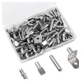 Veiwonat 104 Pcs Shelf Pegs Kit, Upgraded Shelf Pins 4 Styles, 5mm & 1/4inch Nickel Shelf Support Pegs, Cabinet Shelf Pegs for Shelves, Shelf Support for Bookshelf Kitchen Cabinet Shelf Pegs.