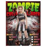 EraSpooky Zombie Cheerleader Costume Women Halloween Bloody Dress Large