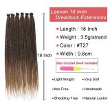 Leeven 40 Strands Synthetic Dreadlock Extensions 18 Inch Ombre Honey Blonde Crochet SE Dreads Extensions 0.6 cm Width Thin Soft Loc Extensions Reggae Style Hippe Dreads for Women Men