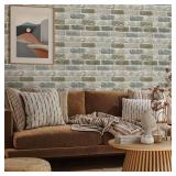 Commomy 10 Pcs 3D Faux Brick Wall Panels Peel and Stick Brick Tiles 11.8X11.8 Small Size Thin PVC Brick Self Adhesive Wall Tile Faux Brick Paneling for Living Room,Bedroom,Kitchen,Fireplace