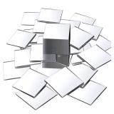 Jetec 50 Pieces Mini Size Square Mirror Adhesive Small Square Mirror Craft Mirror Tiles for Crafts and DIY Projects Supplies Home Decoration (1 x 1 Inch)