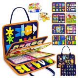 Exorany Busy Board Montessori Toys for 1 2 3 4 Year Old Boy & Girl Birthday Gifts, Busy Book for Toddlers 1 3, Sensory Educational Travel Toys, Toddler Activities for Learning Fine Motor Skills