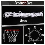 8 Pcs Mini Basketball Nets Replacement for 8 10.25 Basketball Rims Nylon Small Basketball Hoop Net Outdoor Indoor Basketball Net for Kids