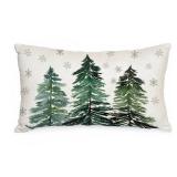 AACORS Christmas Pillow Cover 12X20 Inch Christmas Trees Snowflake Decorations Winter Pillow Case Decor for Home Sofa Couch?Green? AA038 12